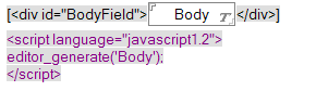 Screenshot of Body field on form