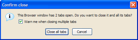 Close tabs warning