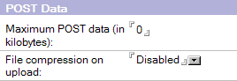Server post size setting